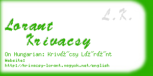 lorant krivacsy business card